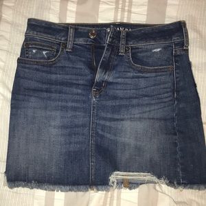 Dark wash jean skirt